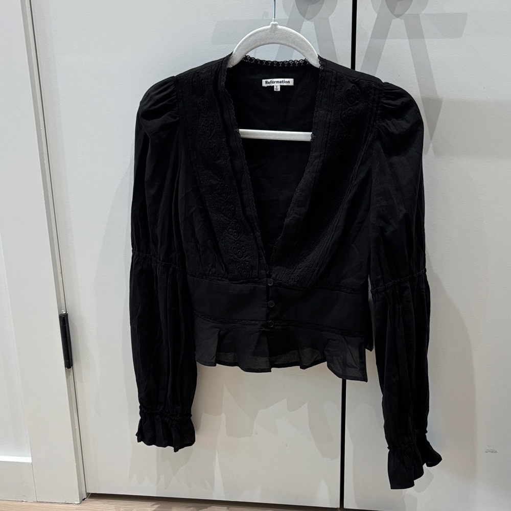 Reformation “Meadowlark” Black Top
